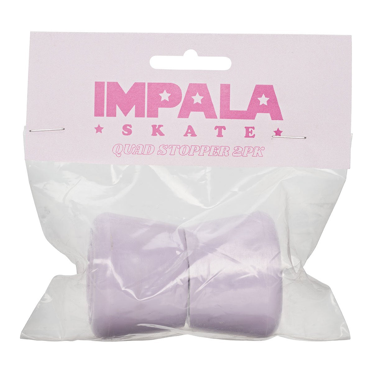 Lilac roller skate toe stop in sealed pack