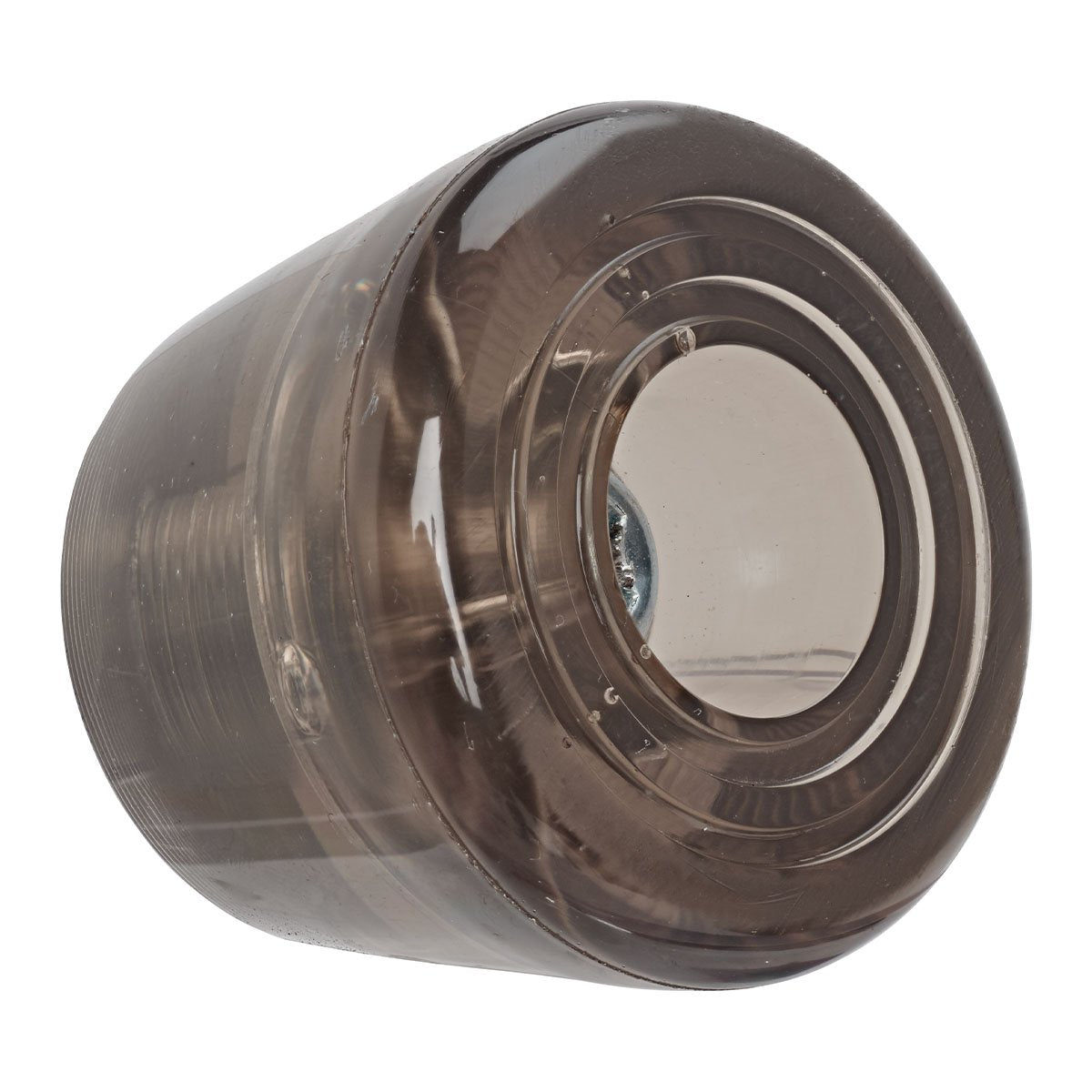 Clear black roller skate toe stop with mounting screw